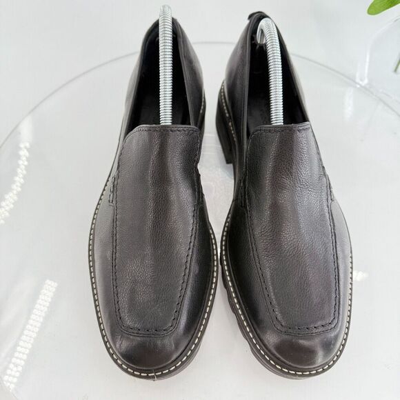 Bernardo Studio Womens Caleb Penny Loafers Block Heel Black Leather Size 11 - Picture 6 of 16